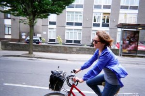 Aisling on her Red Bike